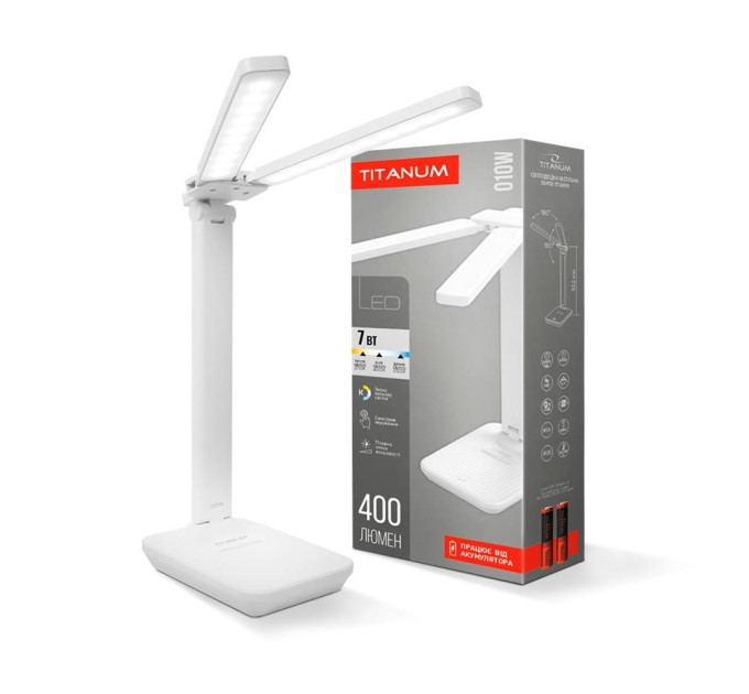 LED лампа настiльна з акумулятором TITANUM TLTF-010W 7W 2700-6000K TLTF-010W - 483698