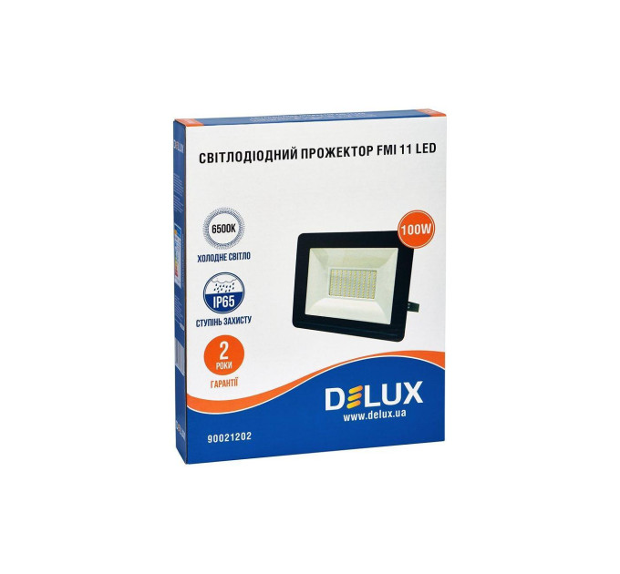 Прожектор світлодіодний DELUX FMI 11 LED 100Вт 6500К IP65 чорний