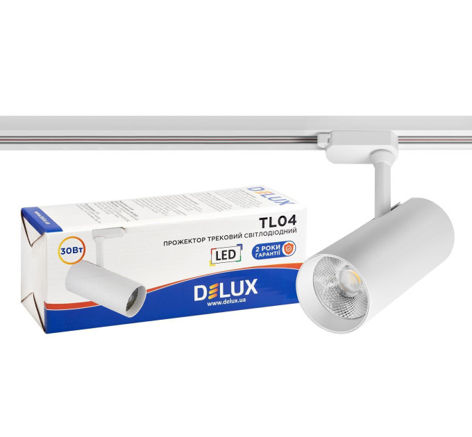 Прожектор світлодіодний трековий DELUX TL04 30 Вт 36° 4000K білий