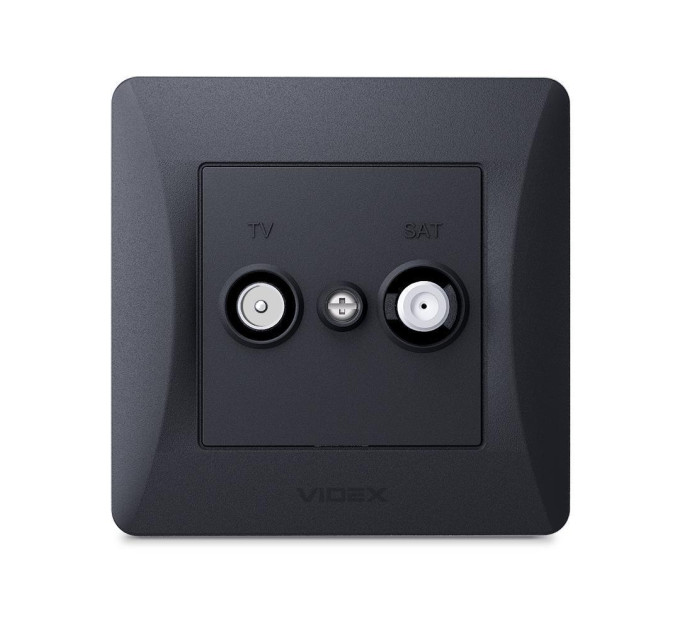 Розетка TV+SAT кінцева чорний графіт VIDEX BINERA VF-BNSK2TVSATE-BG - 295787