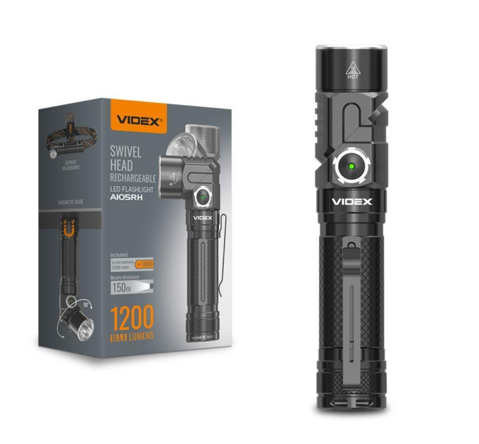 Портативний світлодіодний ліхтарик VIDEX VLF-A105RH 1200Lm 5000K VLF-A105RH - 481007