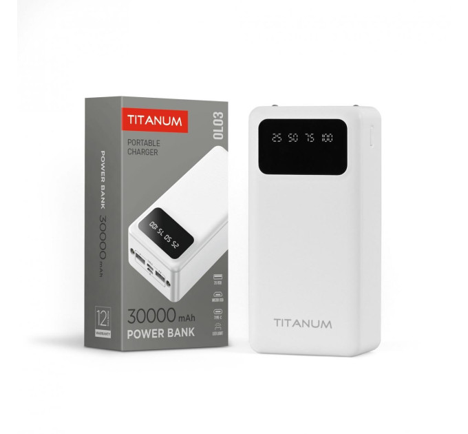 Повербанк 30000mAh TITANUM OL03 White TPB-OL03-W - 484138