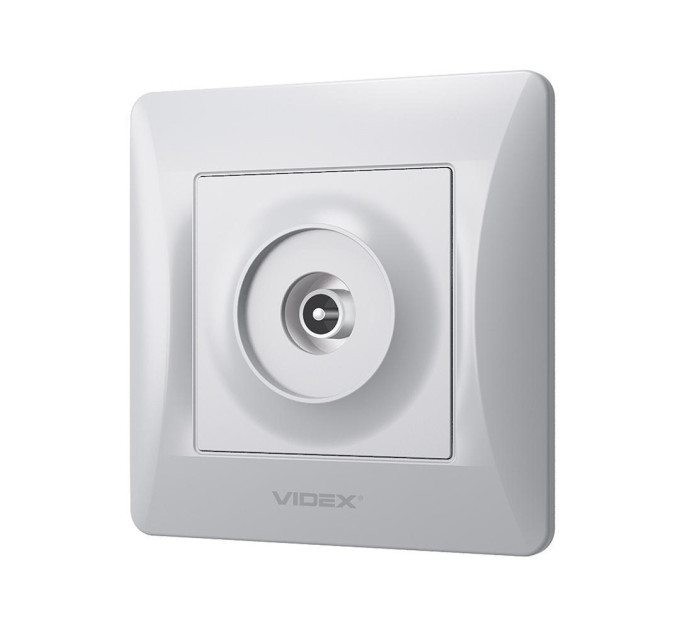 Розетка TV одинарна телевізійна срібний шовк VIDEX BINERA VF-BNSK1TVME-SS - 297033