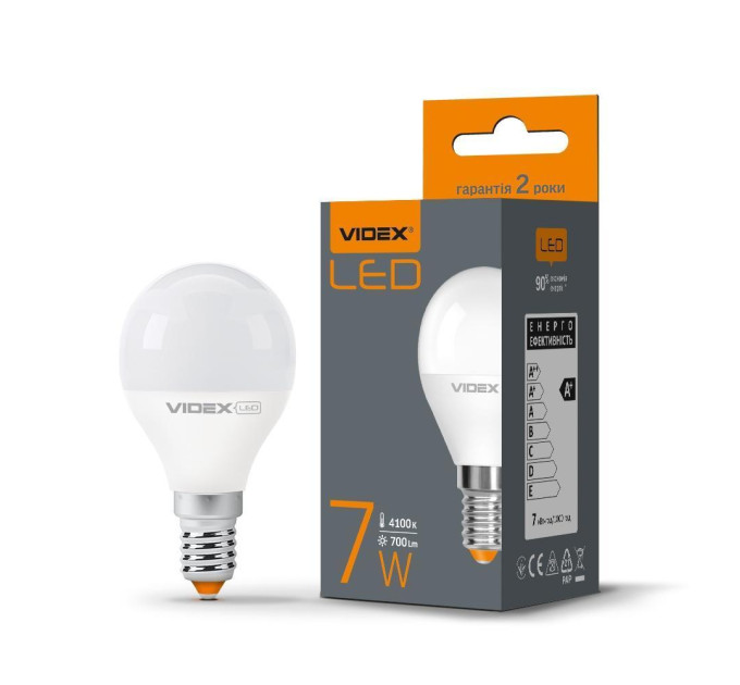LED лампа VIDEX G45e 7W E14 4100K VL-G45e-07144 - 297309
