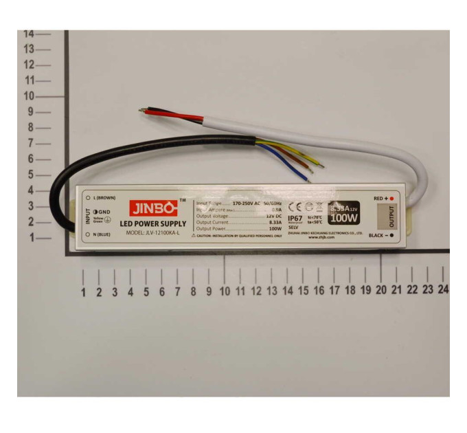 Блок живлення JINBO 100 Вт 220В AC/12В DC IP67 ( JLV-12100KA-L )