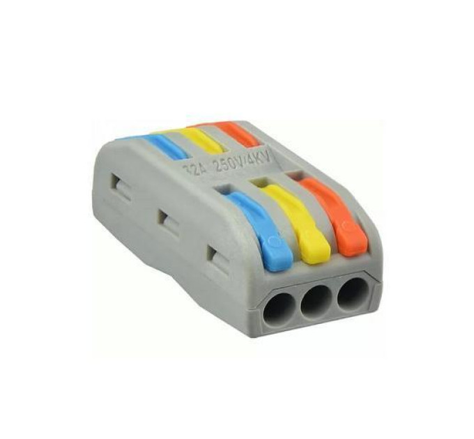 Клема швидкого монтажу 3x3х4 мм² прохідна PCT-2-3-C ACKO (A0130010112)