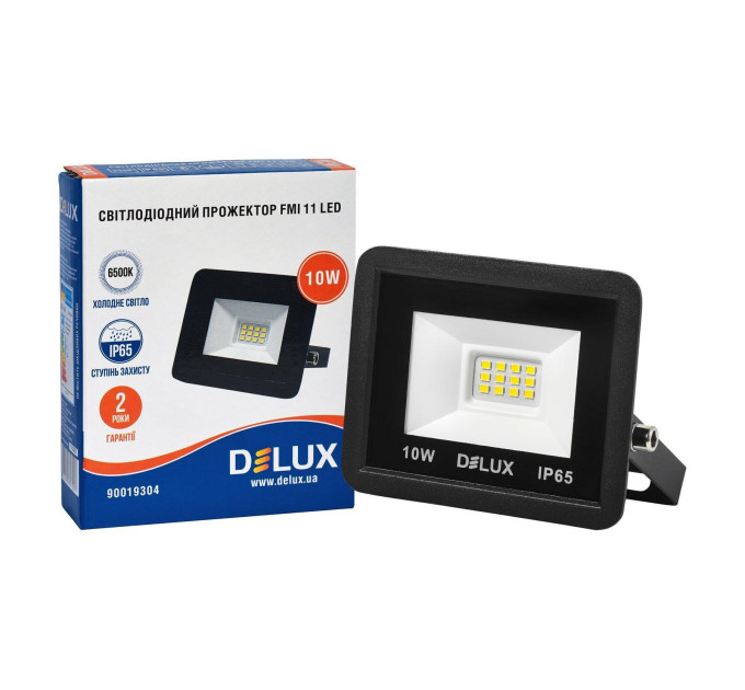Прожектор світлодіодний DELUX FMI 11 LED 10Вт 6500К IP65 чорний