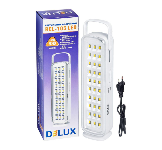 Світильник світлодіод. DELUX REL-105 (4V2.4Ah) 65*52*230mm