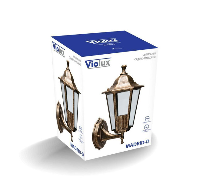 Світильник садово-парковий Violux Madrid-D антична бронза 60W Е27 IP44 ( 500100 )