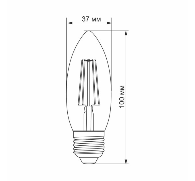 LED лампа VIDEX Filament C37F 4W E27 4100K