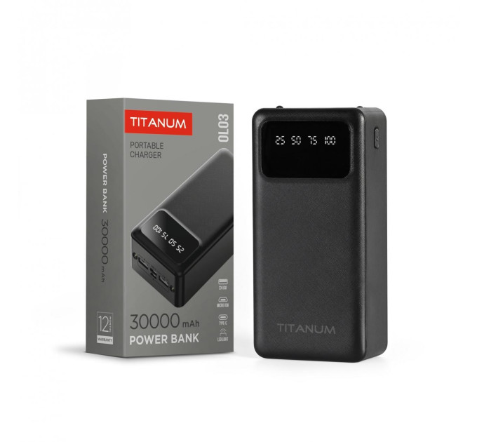 Повербанк 30000mAh TITANUM OL03 Black TPB-OL03-B - 484121