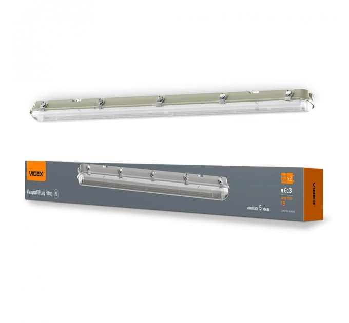 LED світильник IP65 лінійний під лампу 2хТ8 VIDEX 1,2М 220V VL-BNW-T8122G - 484831