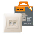 Розетка CAT6+CAT3 подвійна кремова VIDEX BINERA VF-BNSK2PC6TF3-CR - 296241