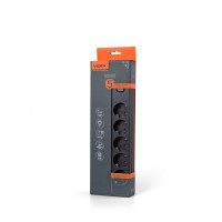 Мережевий подовжувач VIDEX ONCORD з/з 5п 3м (3x1.5мм) з кнопкою Black VF-PD53G-B - 484954