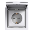 розетка SCHNEIDER ASFORA EPH3100321 з з/к, з кришкою IP44, біла