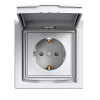 розетка SCHNEIDER ASFORA EPH3100321 з з/к, з кришкою IP44, біла