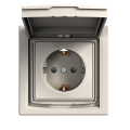 розетка SCHNEIDER ASFORA EPH3100323 з з/к, з кришкою IP44, крем