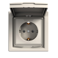 розетка SCHNEIDER ASFORA EPH3100323 з з/к, з кришкою IP44, крем