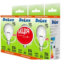 світлодіодна лампа DELUX BL50P 7Вт 2700K 220В E27 (промо 3 шт.) - (90005359)