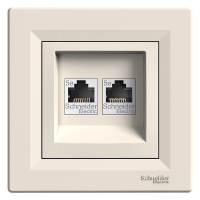 розетка SCHNEIDER ASFORA EPH4400123 комп.2-а RJ45, кат.5e крем