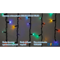 гірлянда зовн DELUX ICICLE 75LED 2x0.7m 18flash мул/чор IP44 - (90012955)