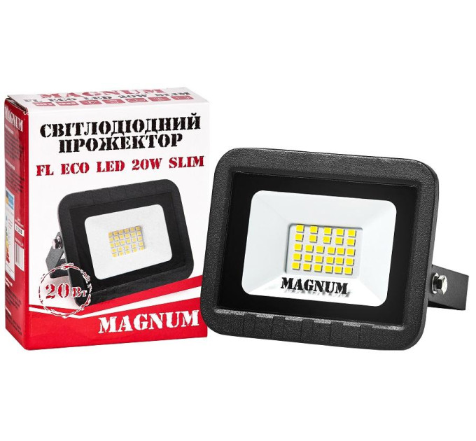світлодіодний прожектор MAGNUM FL ECO LED 20Вт slim_6500К_IP65 - (90011659)