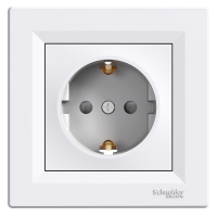 розетка SCHNEIDER ASFORA EPH2900221 з з/к зі штор. біла