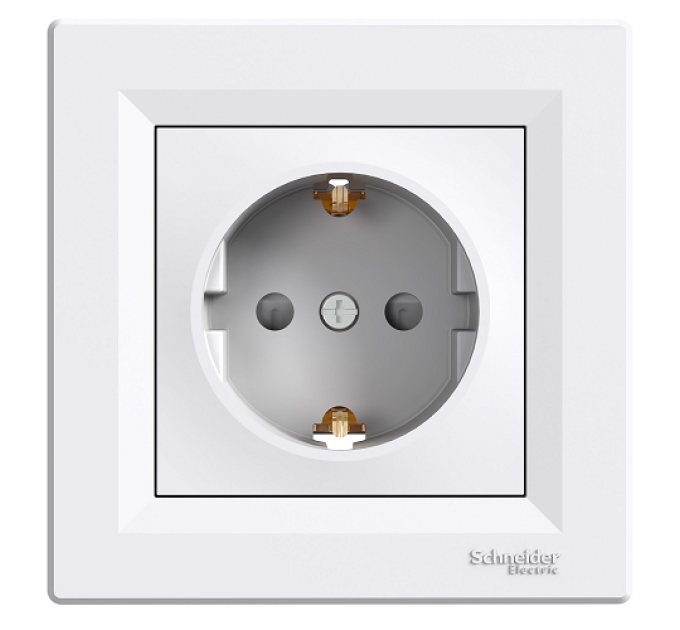 розетка SCHNEIDER ASFORA EPH2900221 з з/к зі штор. біла