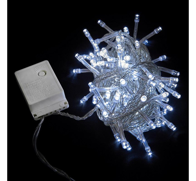 гірлянда внутр DELUX STRING З 100LED 5m білий/прозо IP20 - (90009494)