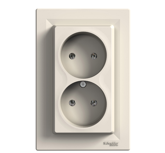 розетка SCHNEIDER ASFORA EPH9700123 без з/к подвійна крем
