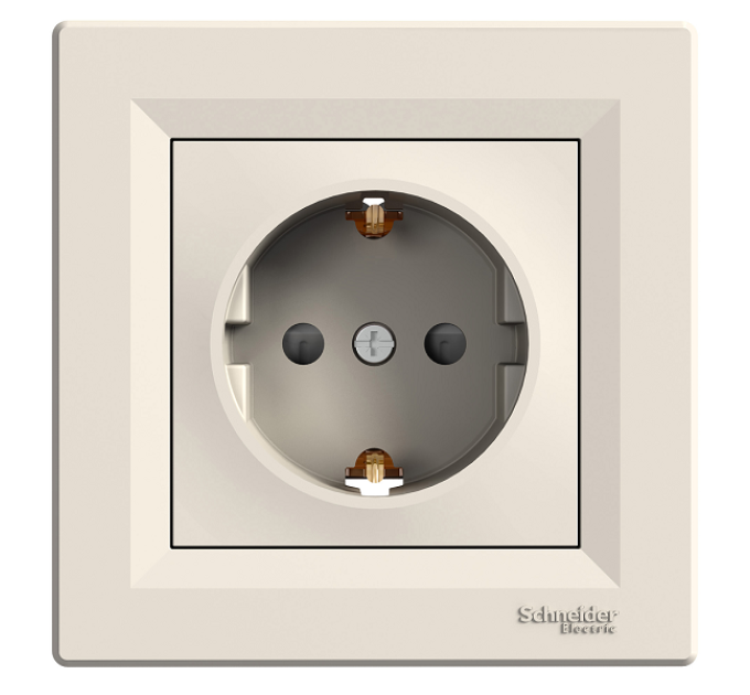 розетка SCHNEIDER ASFORA EPH2900223 з з/к зі штор. крем