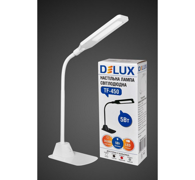 настільний світильник DELUX TF-450 5 Вт 4000K LED білий - (90008940)