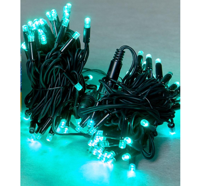 гірлянда зовн DELUX STRING 100LED 10m 20flash зелен/чор IP44 - (90012970)