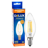 Лед лампа DELUX BL37B 4 Вт 4000K 220В E14 filament - (90011681)