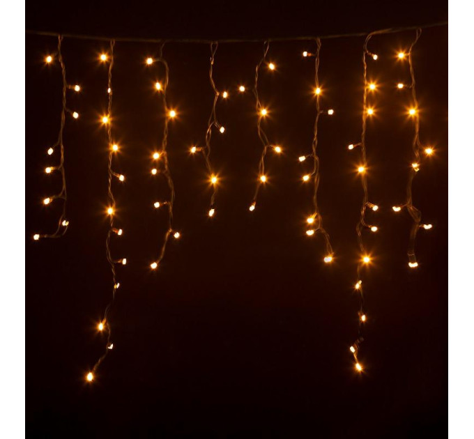 гірлянда зовн DELUX ICICLE 120LED 2x0.9m тепл. біл/черн IP44 EN - (90009072)