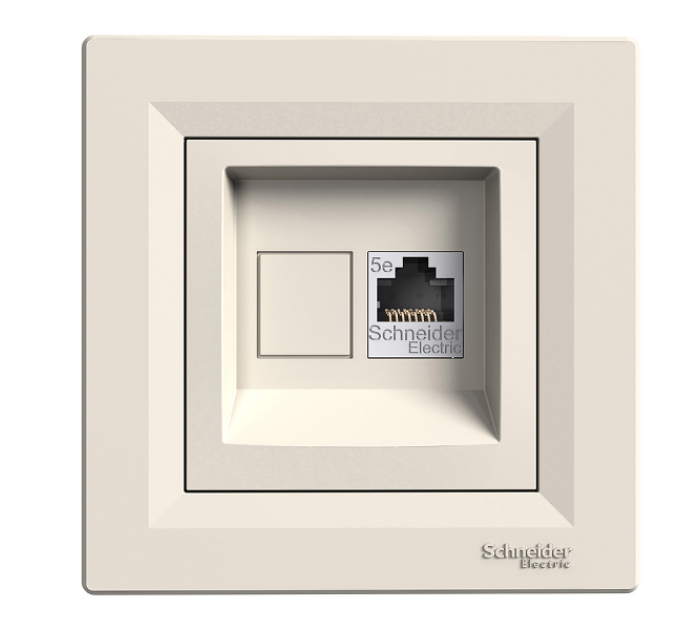 розетка SCHNEIDER ASFORA EPH4300123 комп.RJ45, кат.5e крем
