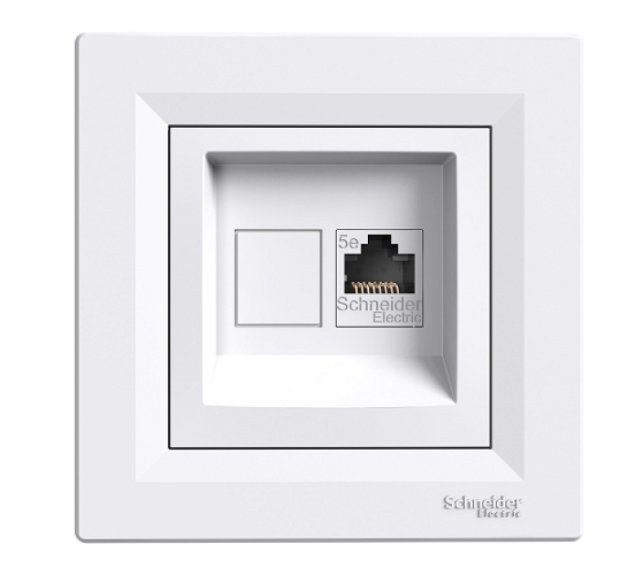 розетка SCHNEIDER ASFORA EPH4300121 комп.RJ45, кат.5e біла