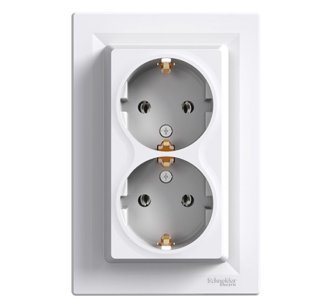 розетка SCHNEIDER ASFORA EPH9900121 c з/к 2-а біла 16А