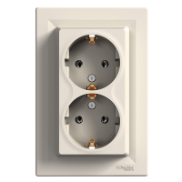 розетка SCHNEIDER ASFORA EPH9900123 c з/к 2-а крем 16А