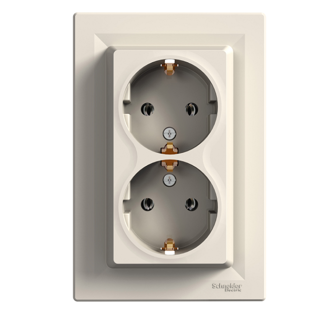 розетка SCHNEIDER ASFORA EPH9900123 c з/к 2-а крем 16А