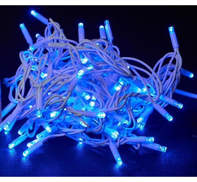 гірлянда зовн DELUX STRING 100LED 10m 20flash синій/біл IP44 - (90012975)