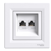 розетка SCHNEIDER ASFORA EPH4400121 комп.2-а RJ45, кат.5e біл