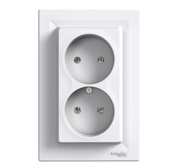 розетка SCHNEIDER ASFORA EPH9700121 без з/к подвійна біла