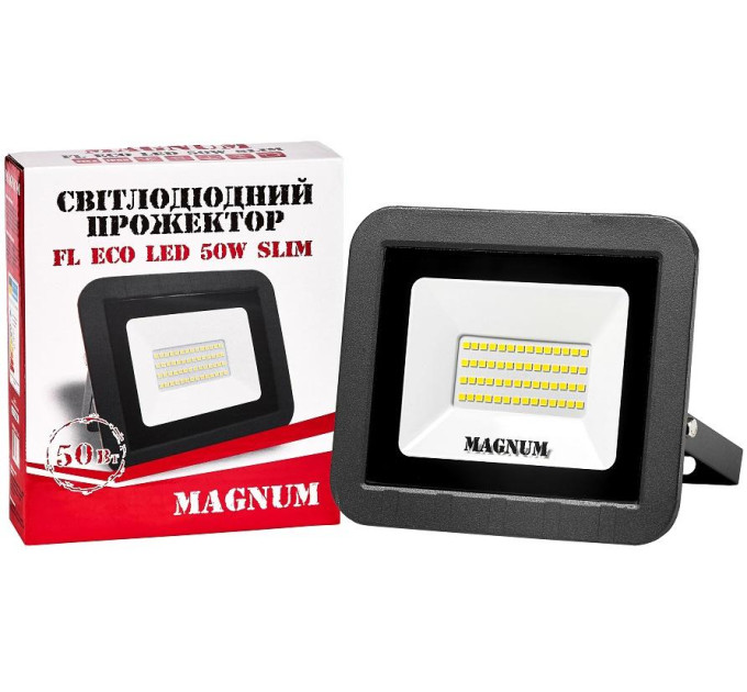 світлодіодний прожектор MAGNUM FL ECO LED 50Вт slim_6500К_IP65 - (90011661)