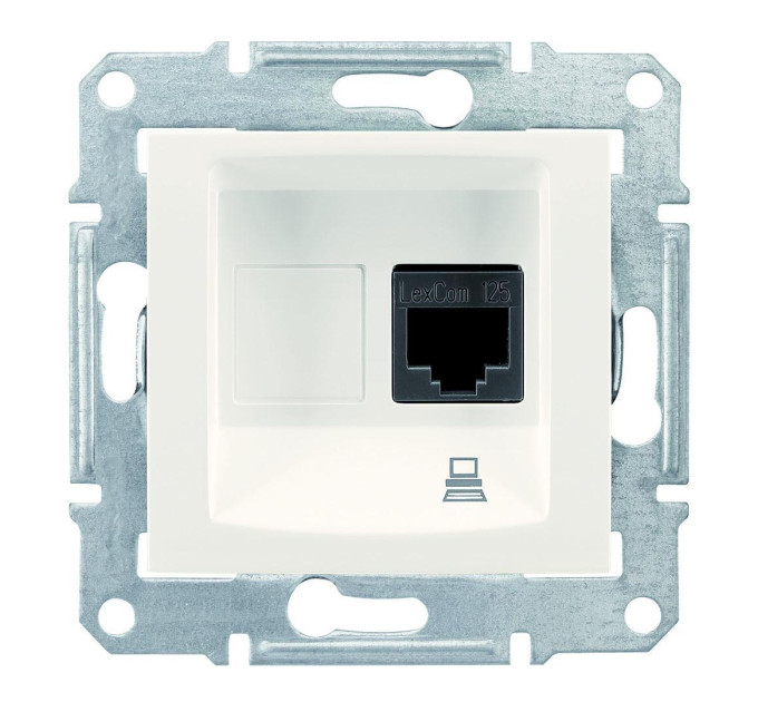 Комп'ютерна розетка RJ45, кат. 5e, неекр. UTP з пружинними затискачами Sedna SDN4300123 слонова кістка