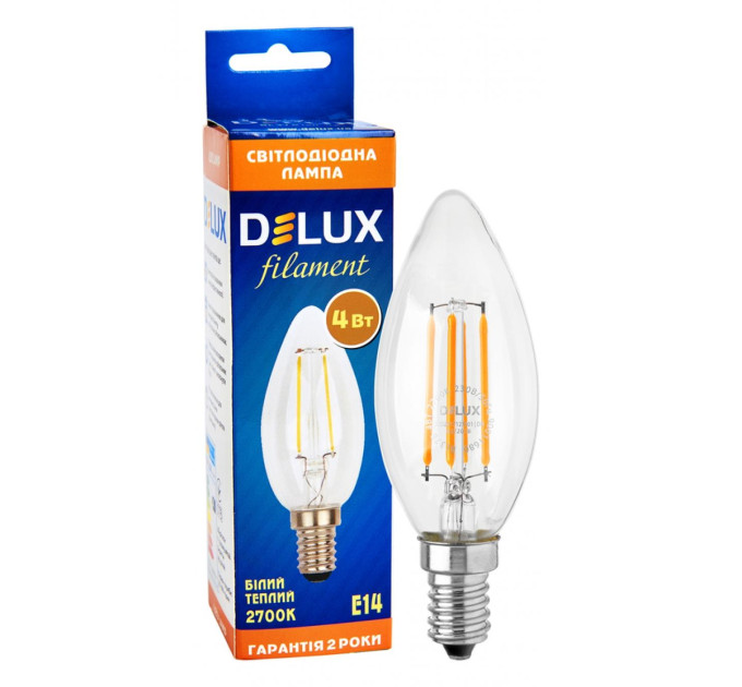 Лед лампа DELUX BL37B 4 Вт 2700K 220В E14 filament - (90011680)