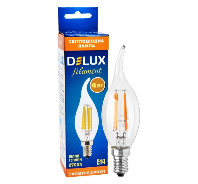 Лед лампа DELUX BL37B 4 Вт tail 2700K 220В E14 filament - (90011685)
