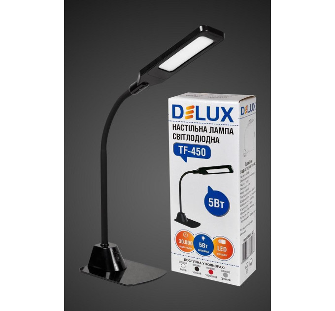 настільний світильник DELUX TF-450 5 Вт 4000K LED чорний - (90008941)