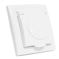 Розетка з заземленням з кришкою біла TINA HOROZ ELECTRIC 112-005-0010-010