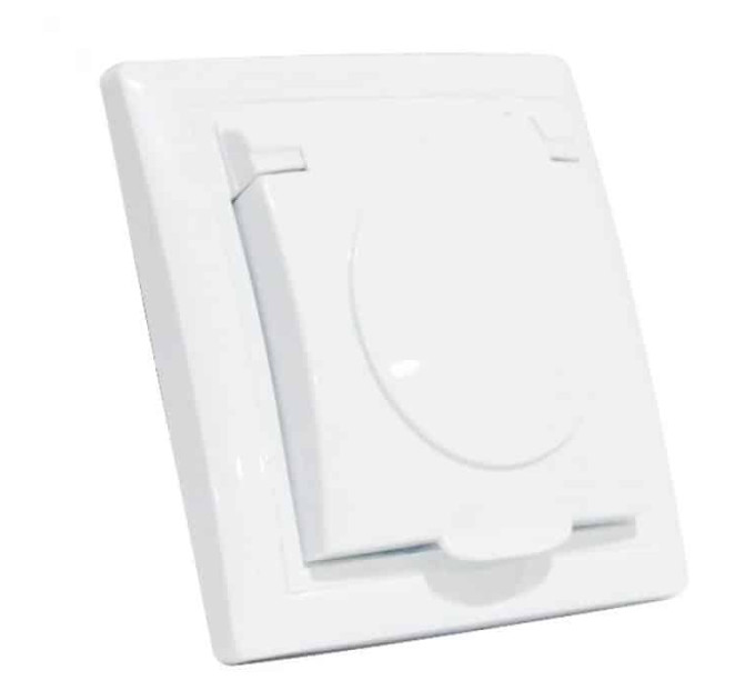 Розетка з заземленням з кришкою біла TINA HOROZ ELECTRIC 112-005-0010-010